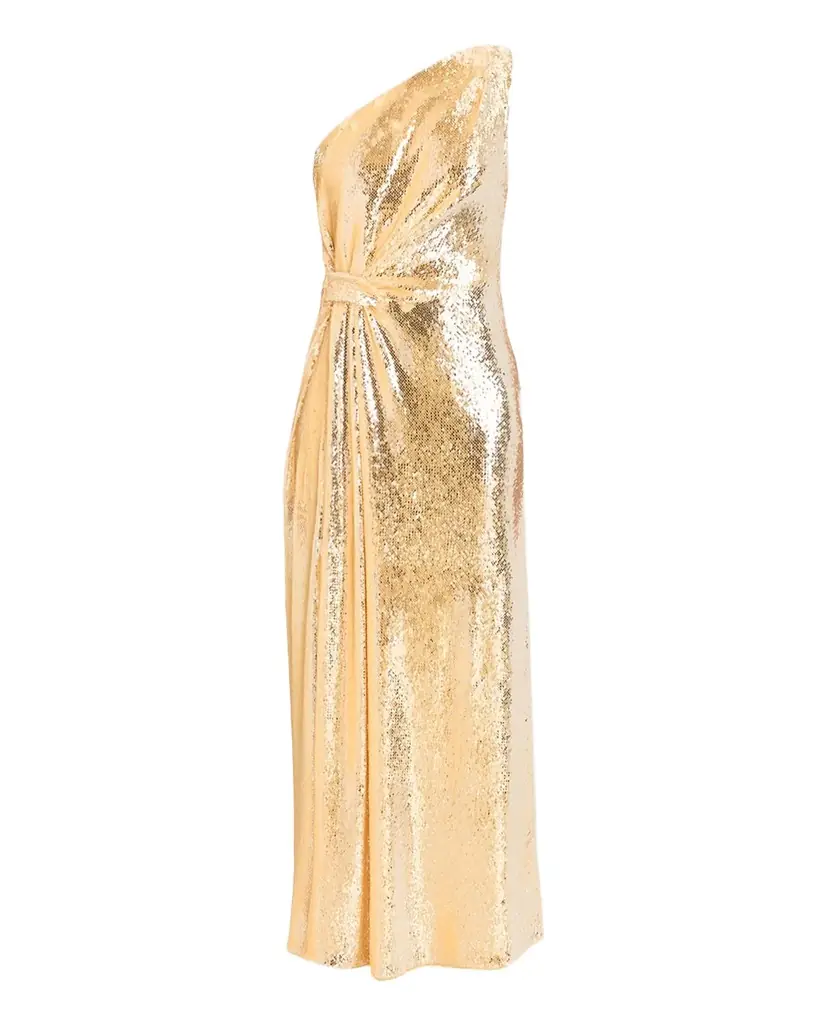 Milly Porsha One-Shoulder Sequin Maxi Dress