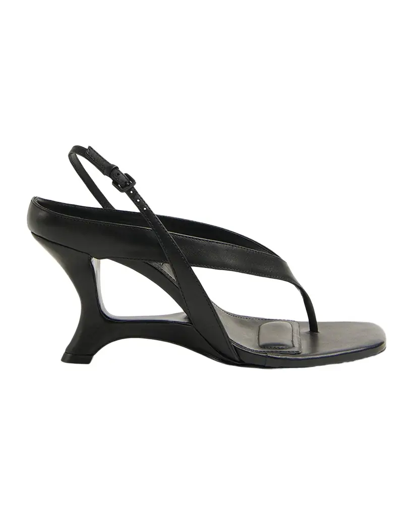 SIMKHAI Darya Leather Wedge Thong Sandals