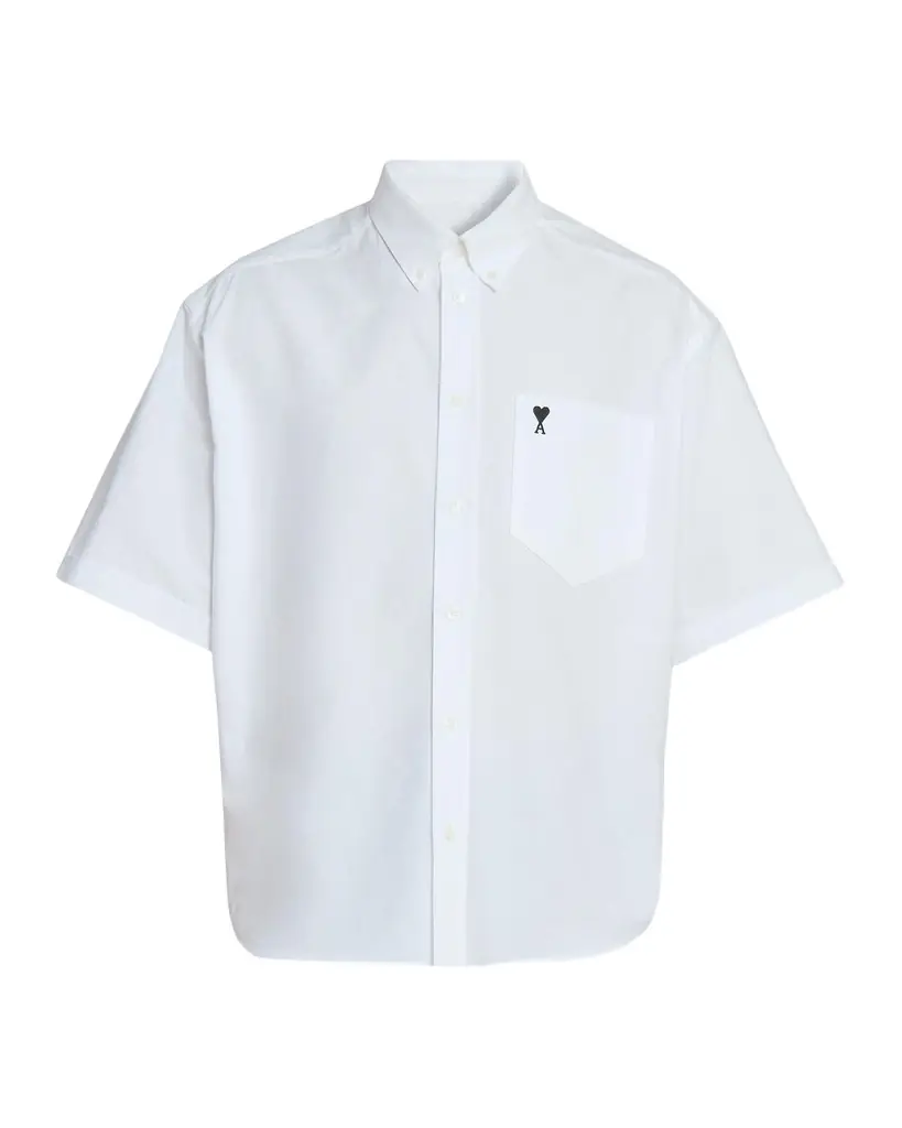 Ami Paris Men 's Ami de Coeur Cotton Short-Sleeve Shirt