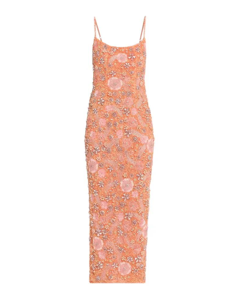 Rachel Gilbert Francesca Flower Embellished Column Dress