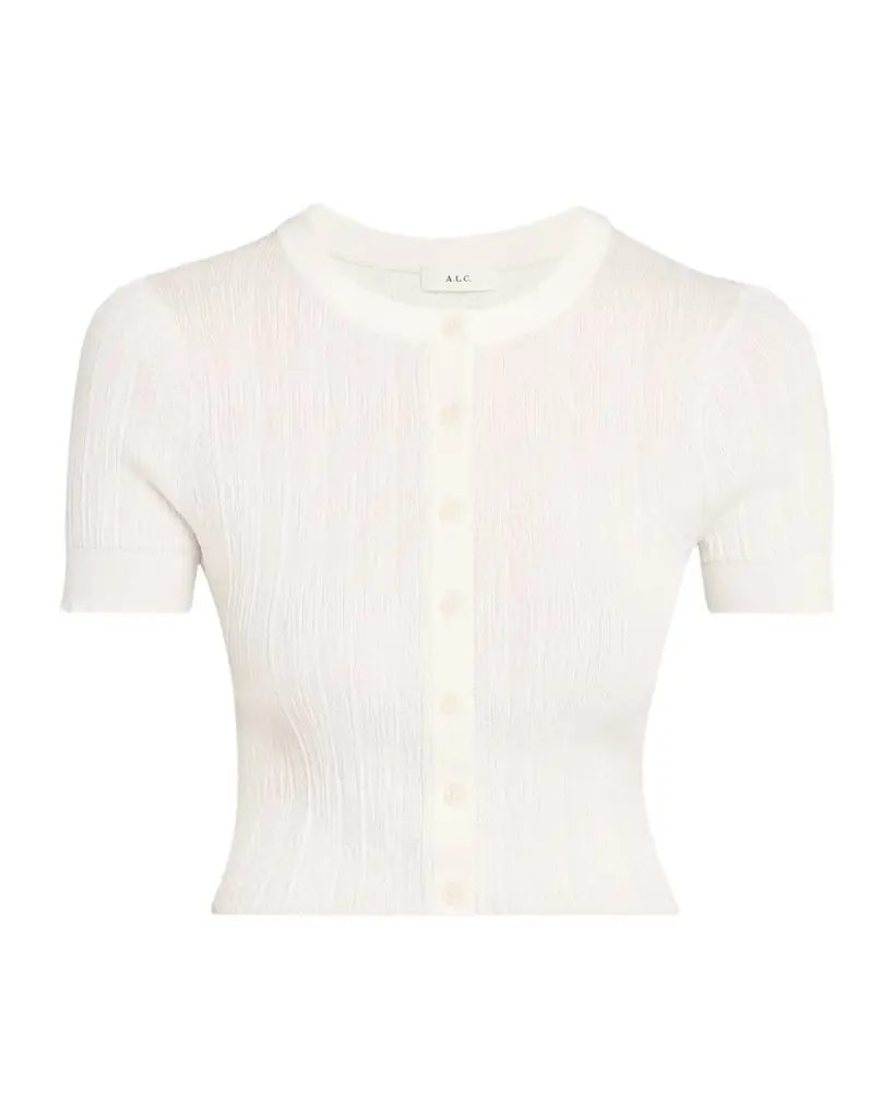 A.L.C. Lottie Textured Crop Cardigan