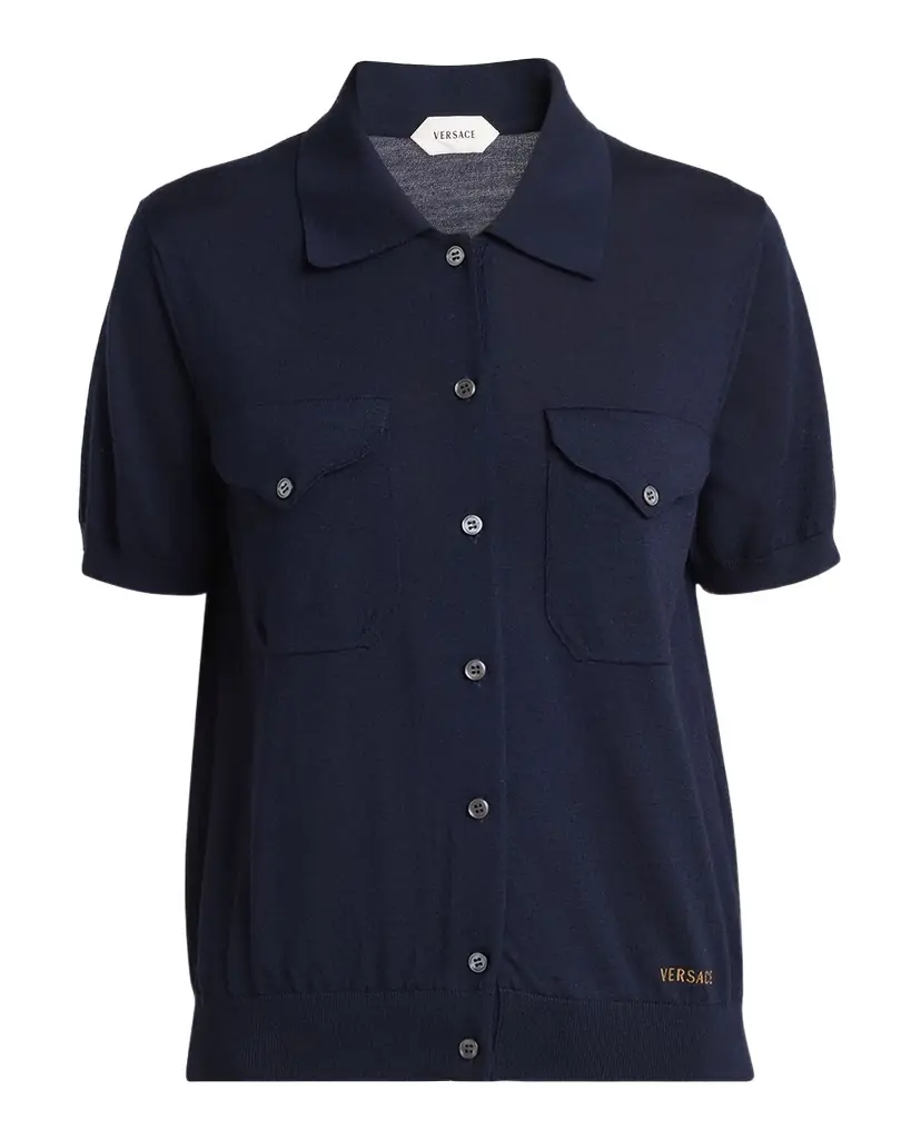 Versace Knit Button-Front Shirt