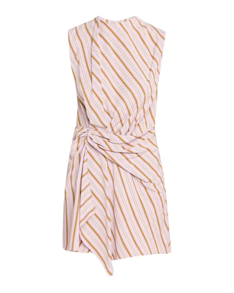 A.L.C. Dion Stripe Draped Mini Dress