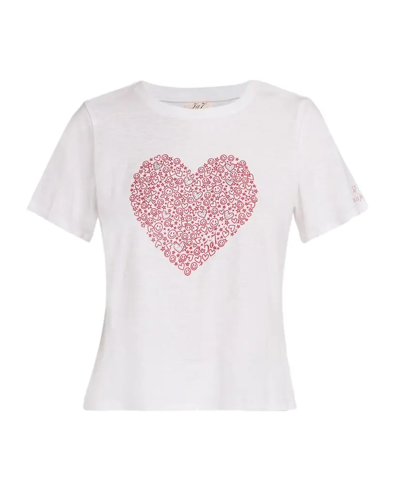 Cinq a Sept Rhinestone Doodle Crewneck Tee