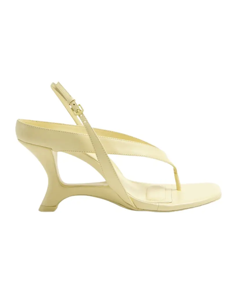 SIMKHAI Darya Leather Wedge Thong Sandals