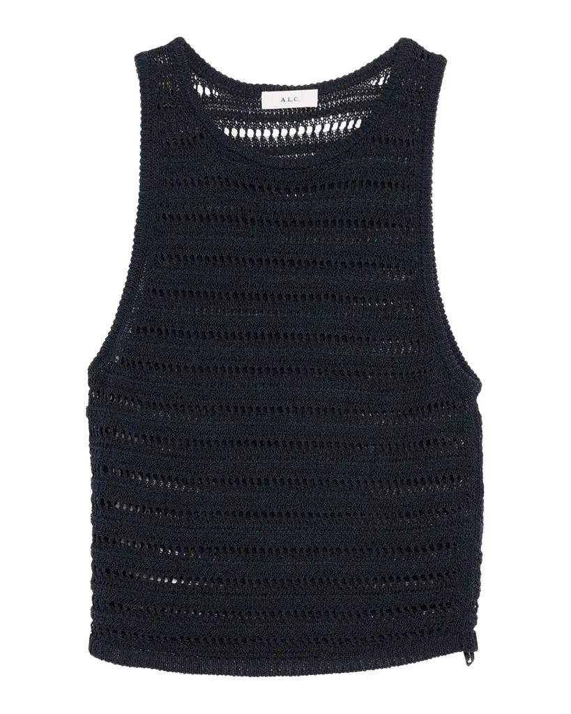 A.L.C. Gale Open Knit Sleeveless Crop Top