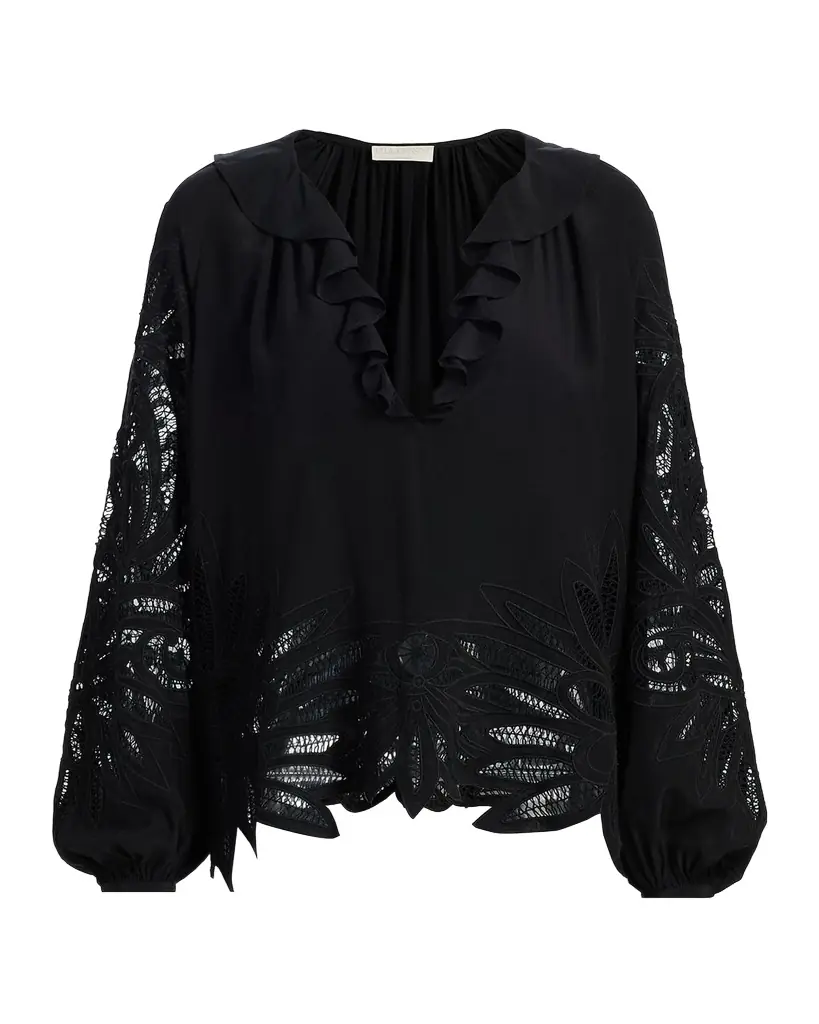 Ulla Johnson Adonis Embroidered Silk Blouse