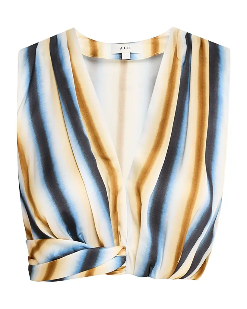 A.L.C. Brooklyn Twist-Hem Crop Top