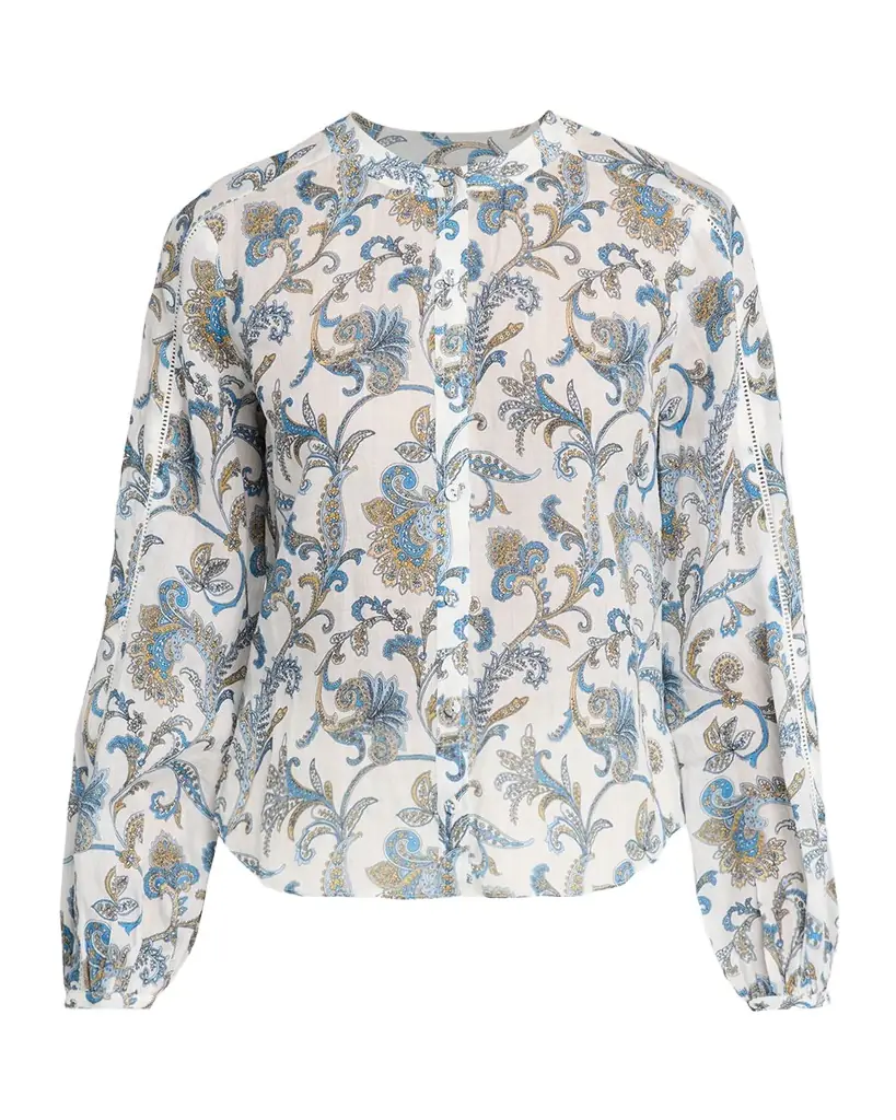 Veronica Beard Soleil Paisley-Print Ramie Blouse - Women's Clothing