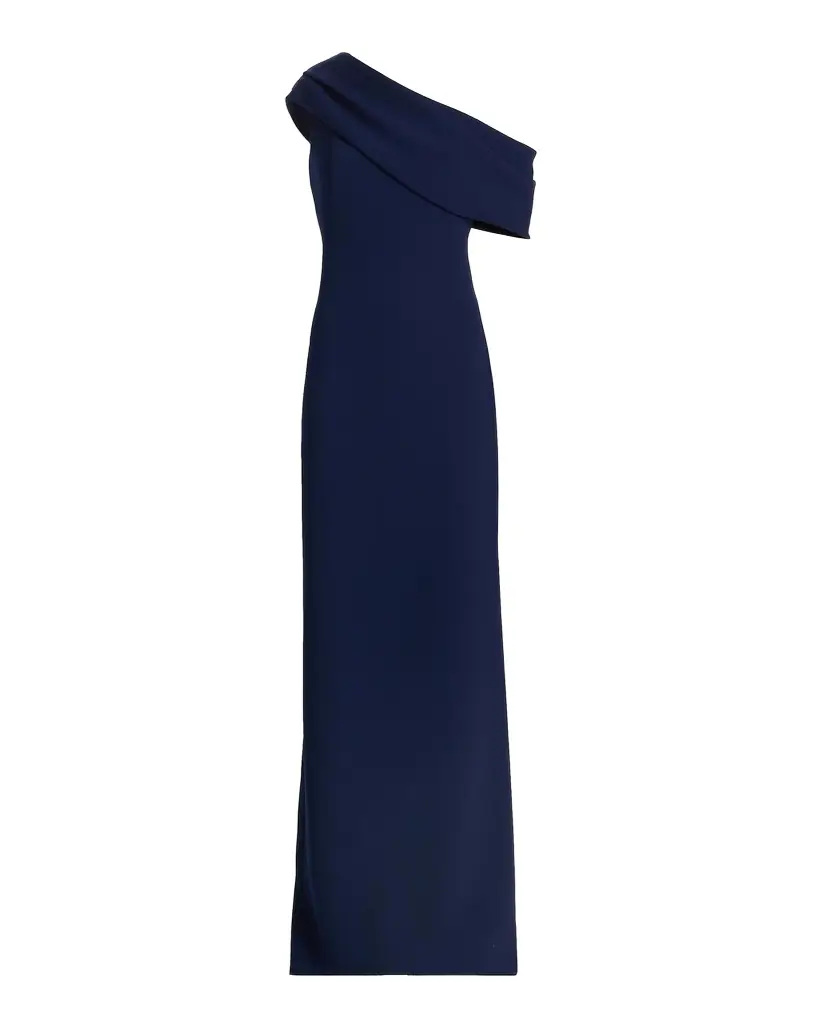 Amsale Draped One-Shoulder Gown
