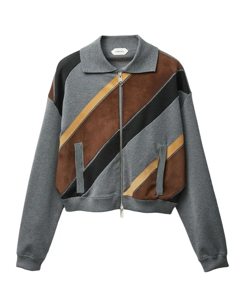 Versace Suede Patchwork Zip Jacket