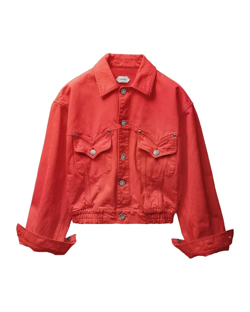 Versace Oversized Blouson Denim Jacket