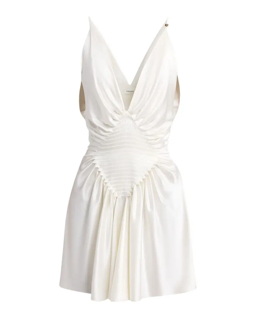 Versace Draped Silk Mini Dress