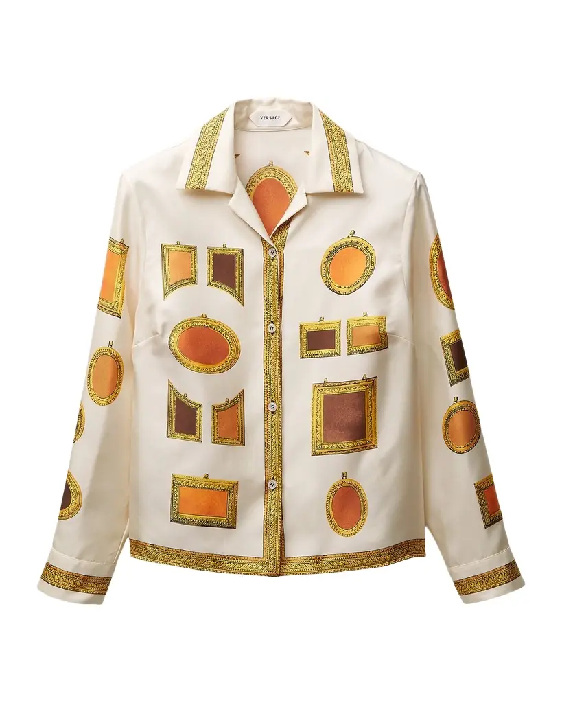 Versace Printed Silk Twill Shirt