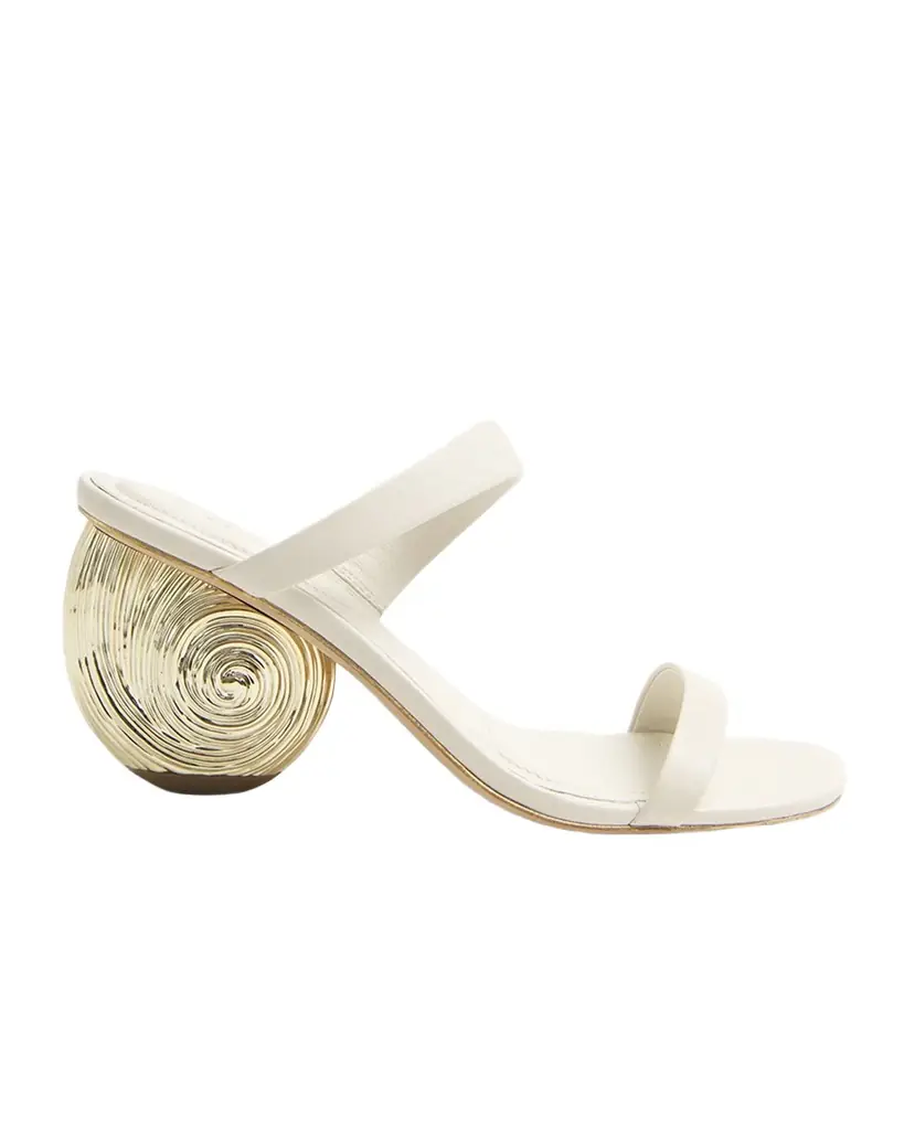 SIMKHAI 75mm Marion Leather Oyster Mule Sandals