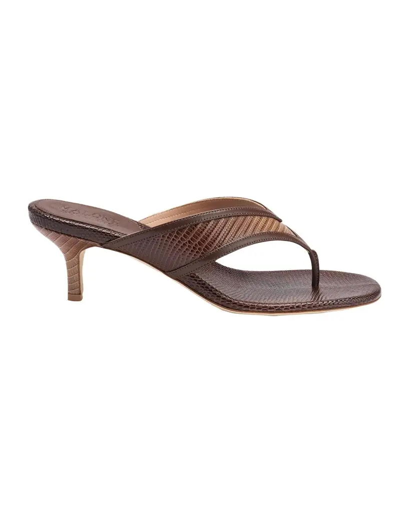 Malone Souliers 45mm Koko Embossed Leather Thong Sandals