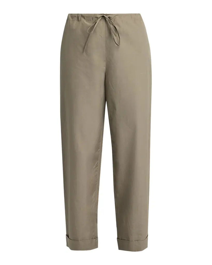 THE ROW Delano Straight-Leg Cotton Poplin Pants