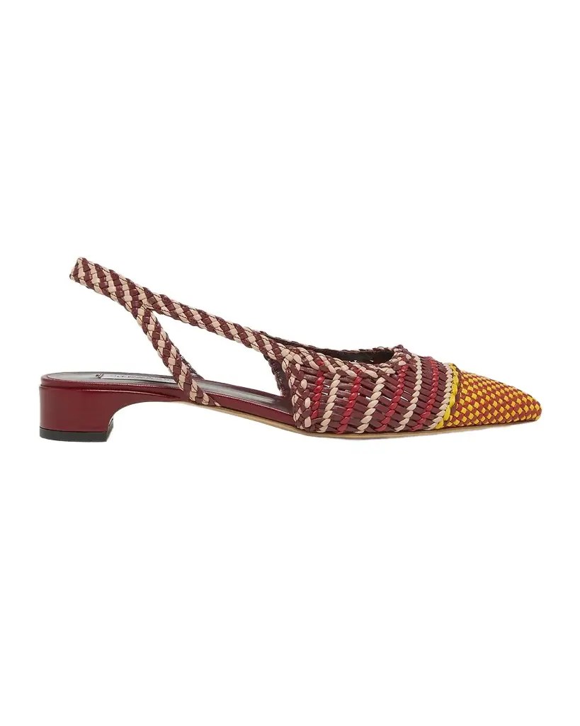 Gabriela Hearst Perro Woven Leather Slingback Pumps