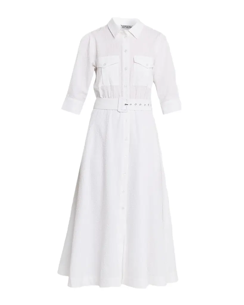 Essentiel Antwerp Jizo Belted Midi Shirtdress