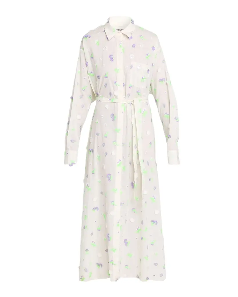 Essentiel Antwerp Jamanna Embroidered Maxi Shirtdress