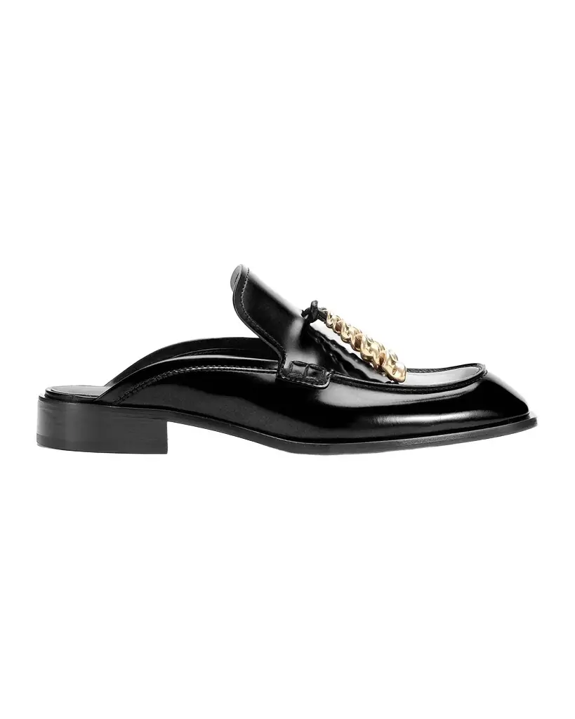 Loewe Edge Leather Loafer Mules - Women's Shoes