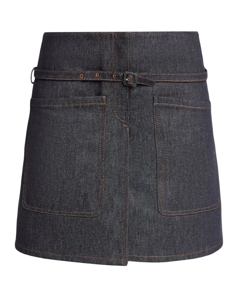Courreges Two Pockets Denim Mini Skirt With Belt