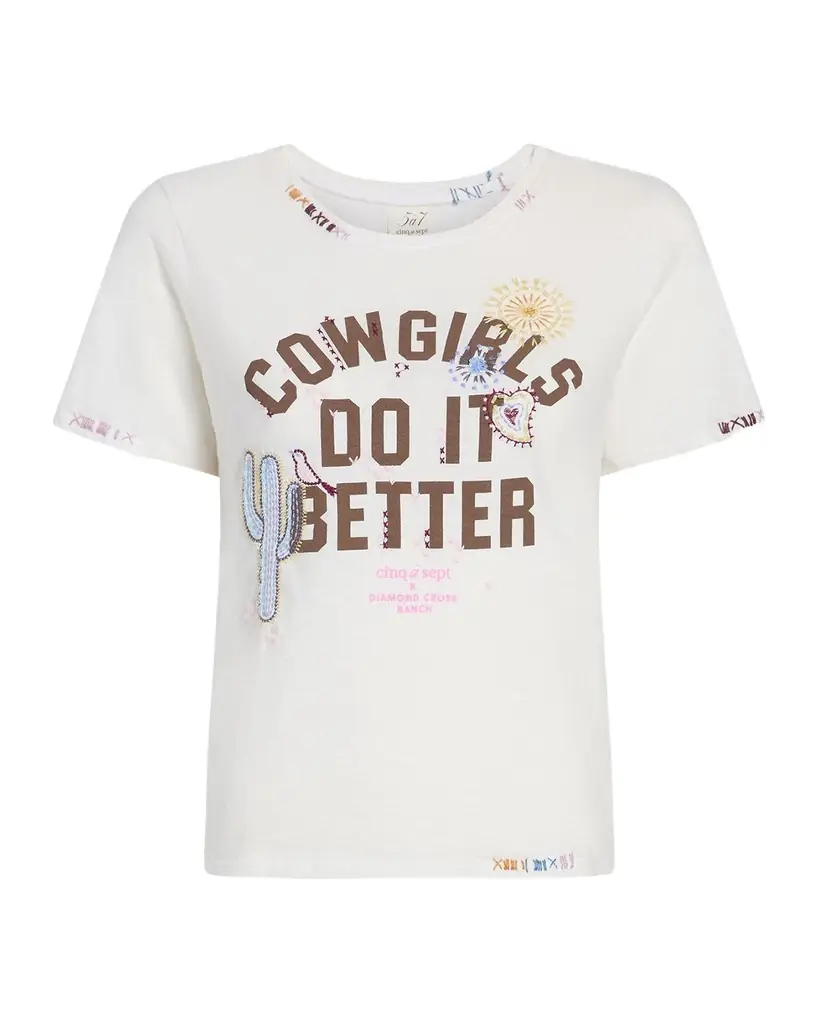 Cinq a Sept Cowgirls Do It Better Shrunken Tee