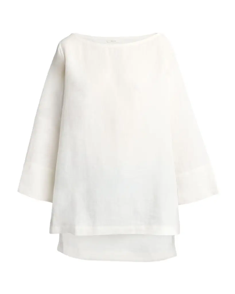THE ROW Junia Boat-Neck Linen Top