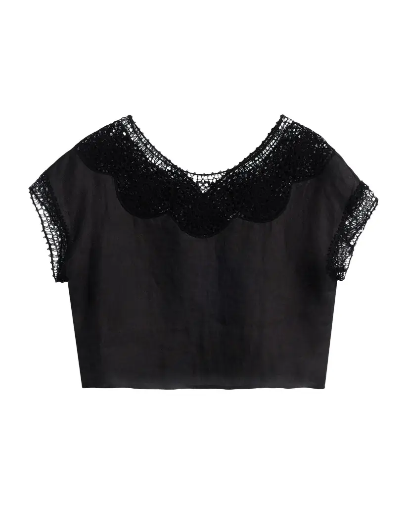 Nili Lotan Caila Embroidered Ramie Top