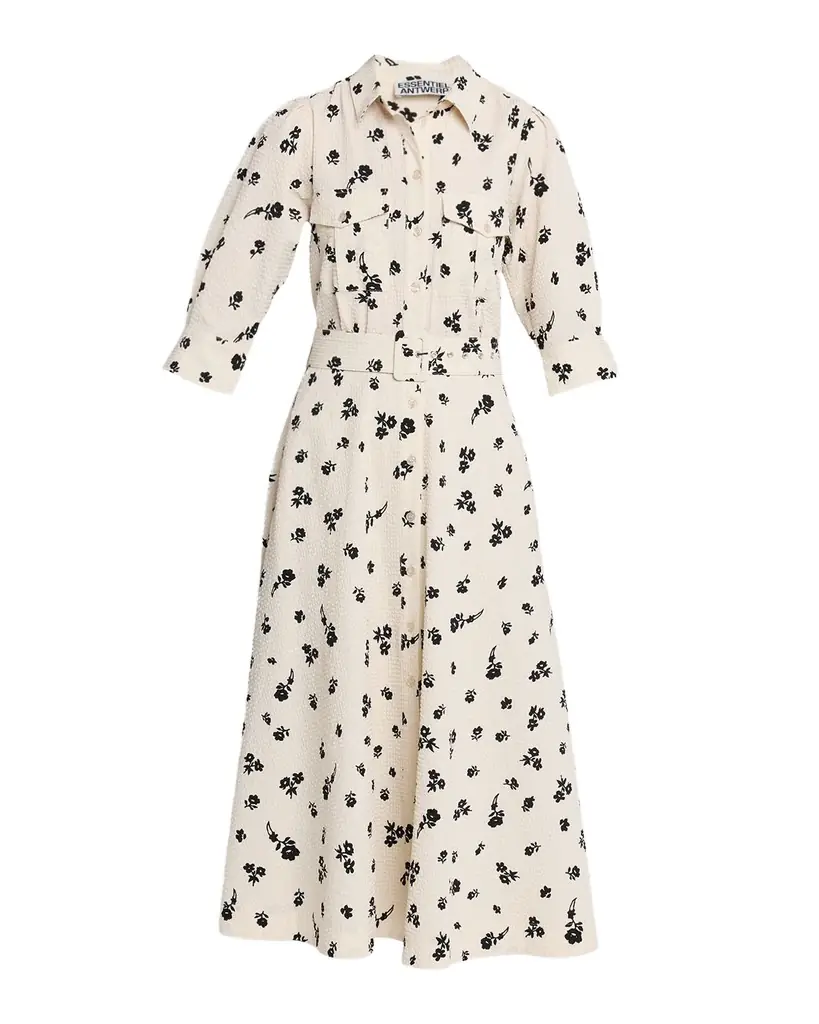 Essentiel Antwerp Jizo Belted Midi Shirtdress