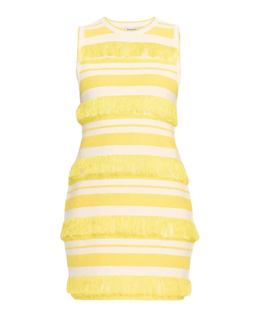 SIMKHAI Elly Knit Fringe Mini Dress