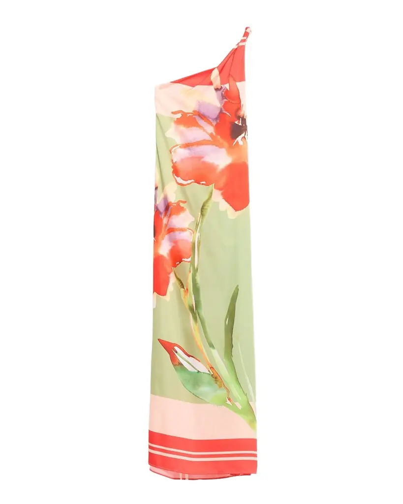 MISA Los Angeles Dounia Asymmetric Satin Maxi Dress