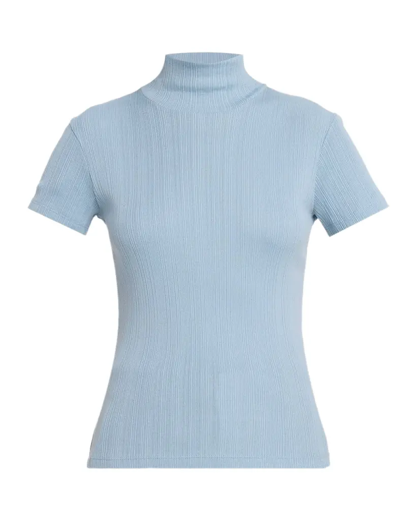 Vince Ribbed Mock-Neck Top