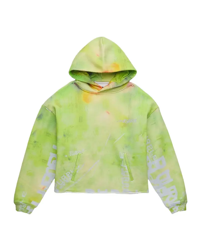 Purple Kids Boy 's Tie-Dyed Cotton Fleece Hoodie, Size 4-12