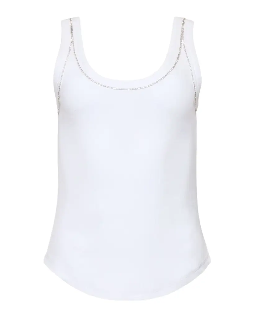 Cinq a Sept Wilma Embellished Stitch Tank Top