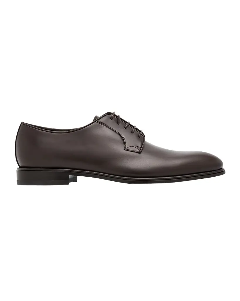 Ferragamo Men 's Leather Almond-Toe Derby Shoes