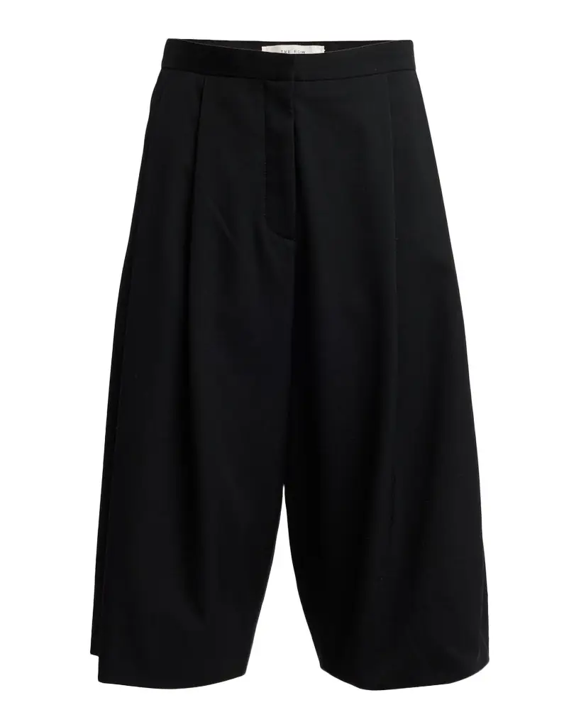 THE ROW Kalyan Wide-Leg Wool Gabardine Shorts
