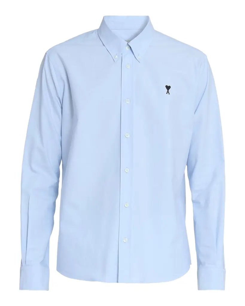 Ami Paris Men 's Embroidered Ami de Coeur Cotton Sport Shirt