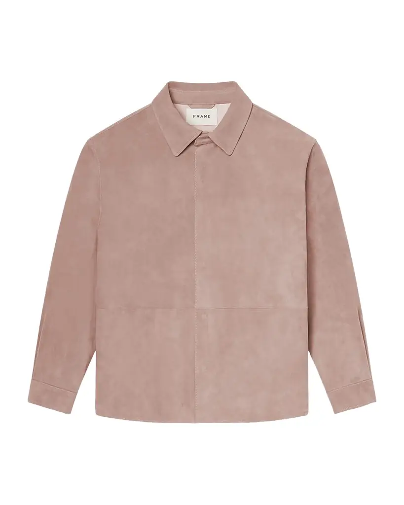 FRAME Men 's Solid Suede Overshirt