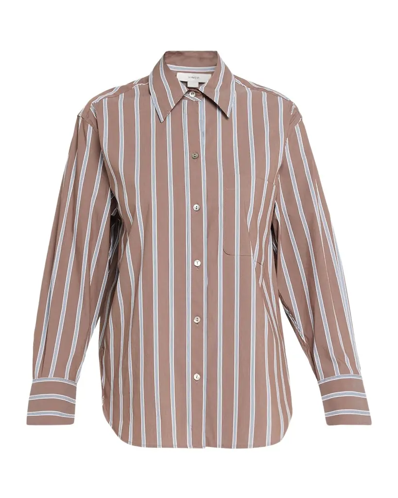 Vince Stripe Button-Front Shirt
