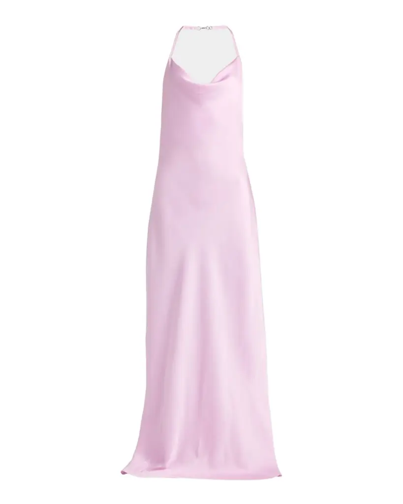 Stella McCartney Cowl-Neck Enverse Satin Backless Halter Gown
