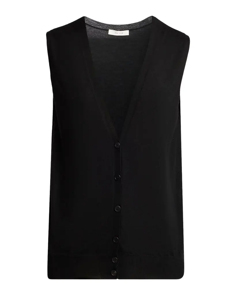THE ROW Neel Cashmere Cardigan Vest