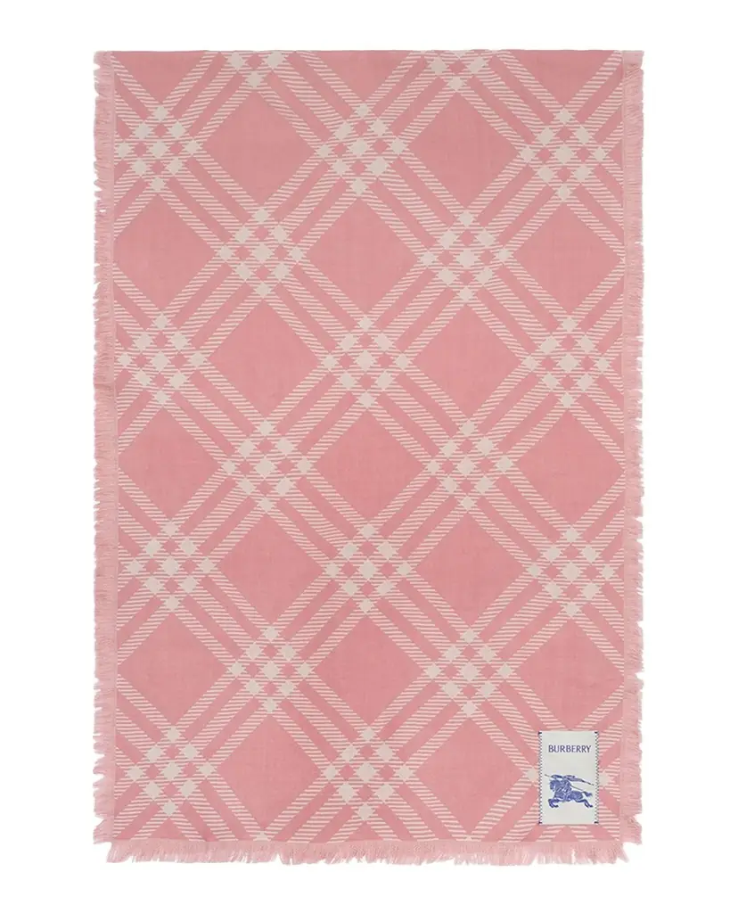 Burberry Wide Check Wool Silk Scarf