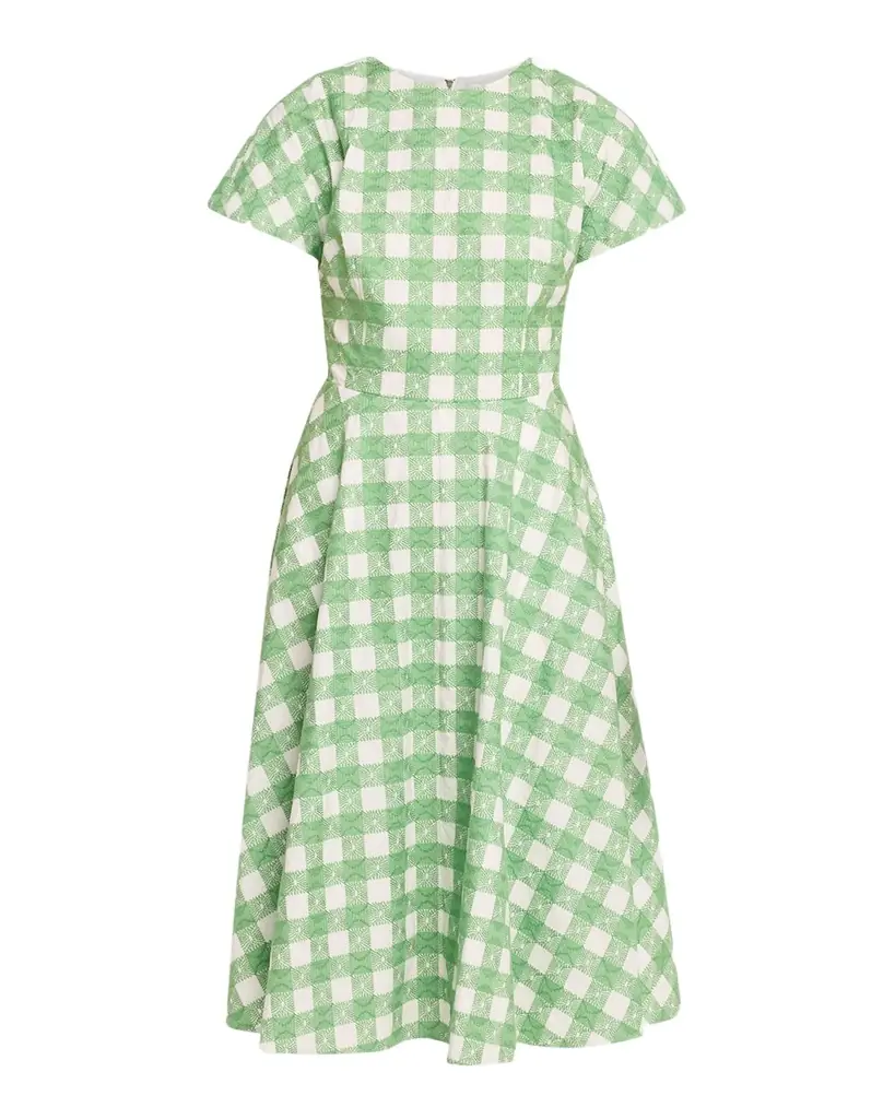 rosie short sleeve midi dress Collared Embroidered Midi Dress