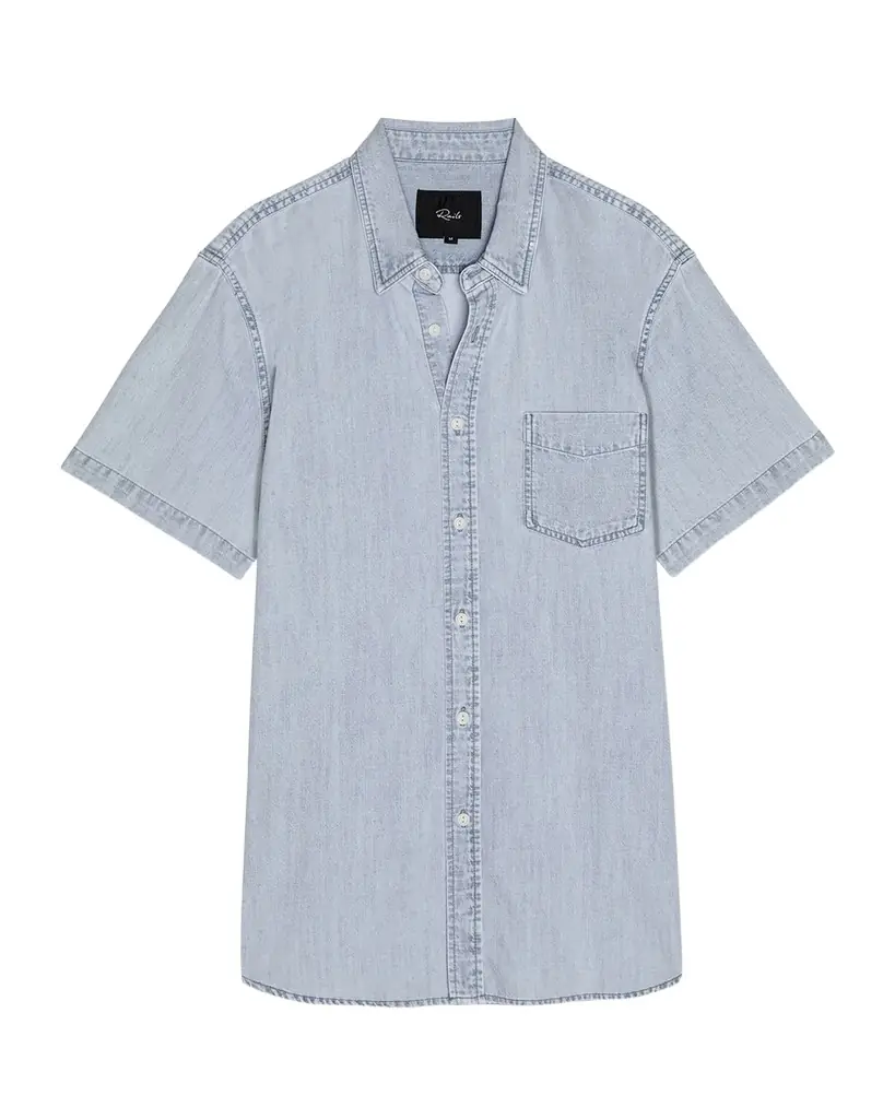 Rails Men 's Short-Sleeve Penn Shirt in Light Wash