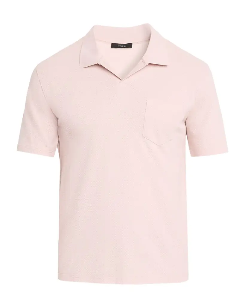 Vince Men 's Textured Johnny Collar Polo Shirt