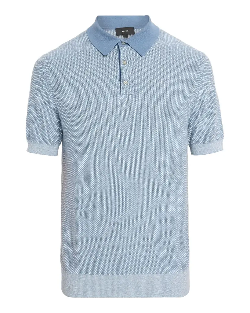Vince Men 's Geometric-Jacquard Wool-Blend Polo Sweater