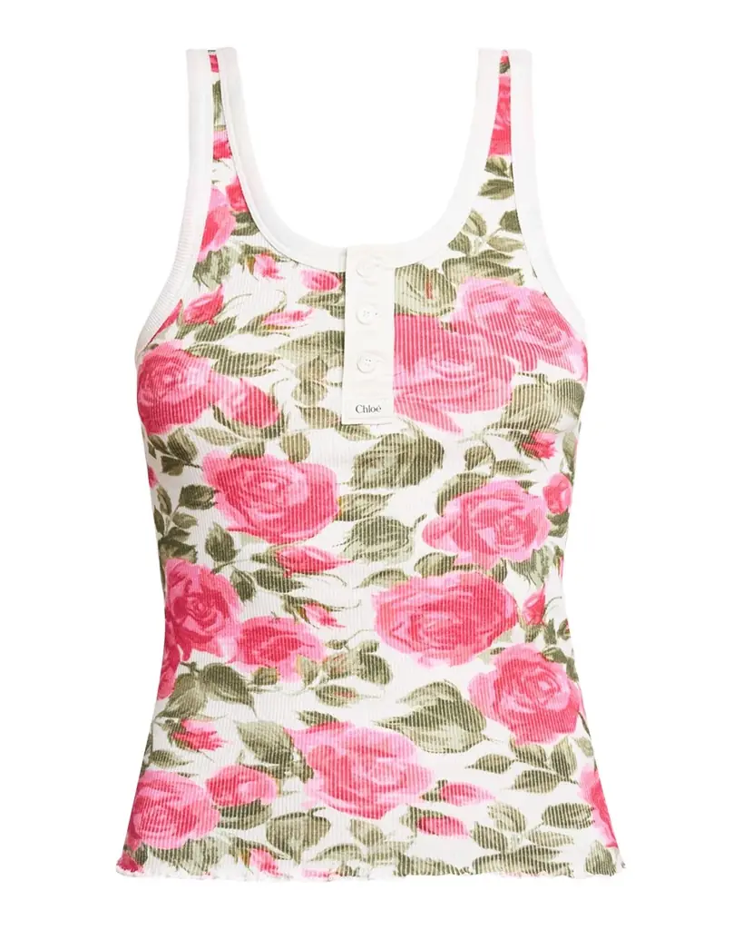 Chloe Rose Rib Tank Top