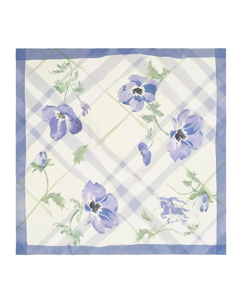 Burberry Watercolor Check Silk Scarf