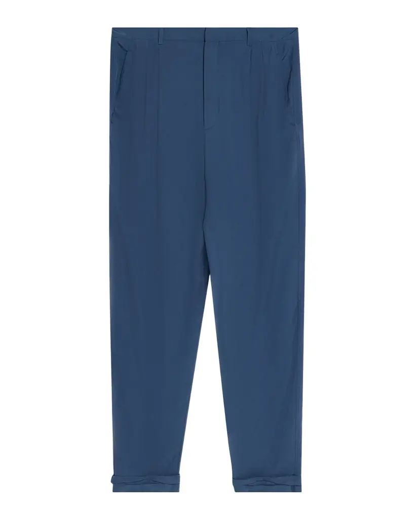Saint Laurent Men 's Silk Habotai Pleated Trousers